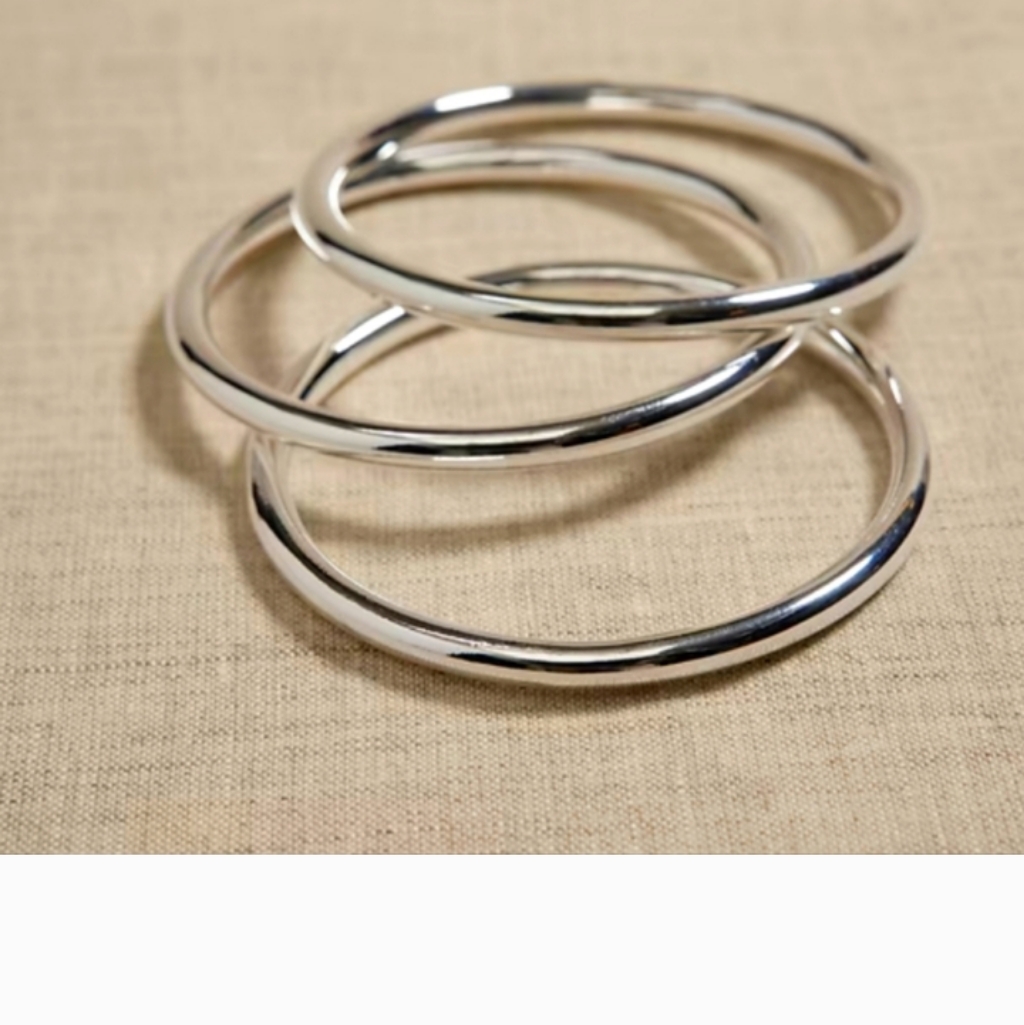 Aureus + Argent Ravena Triple Bangle Braclet Set Sterling Silver Plated Nwt